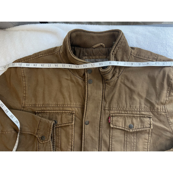 Levi's XXL Military Field Barn Chore canvas Retro utility insulate Jacket Brown - Picture 13 of 15
